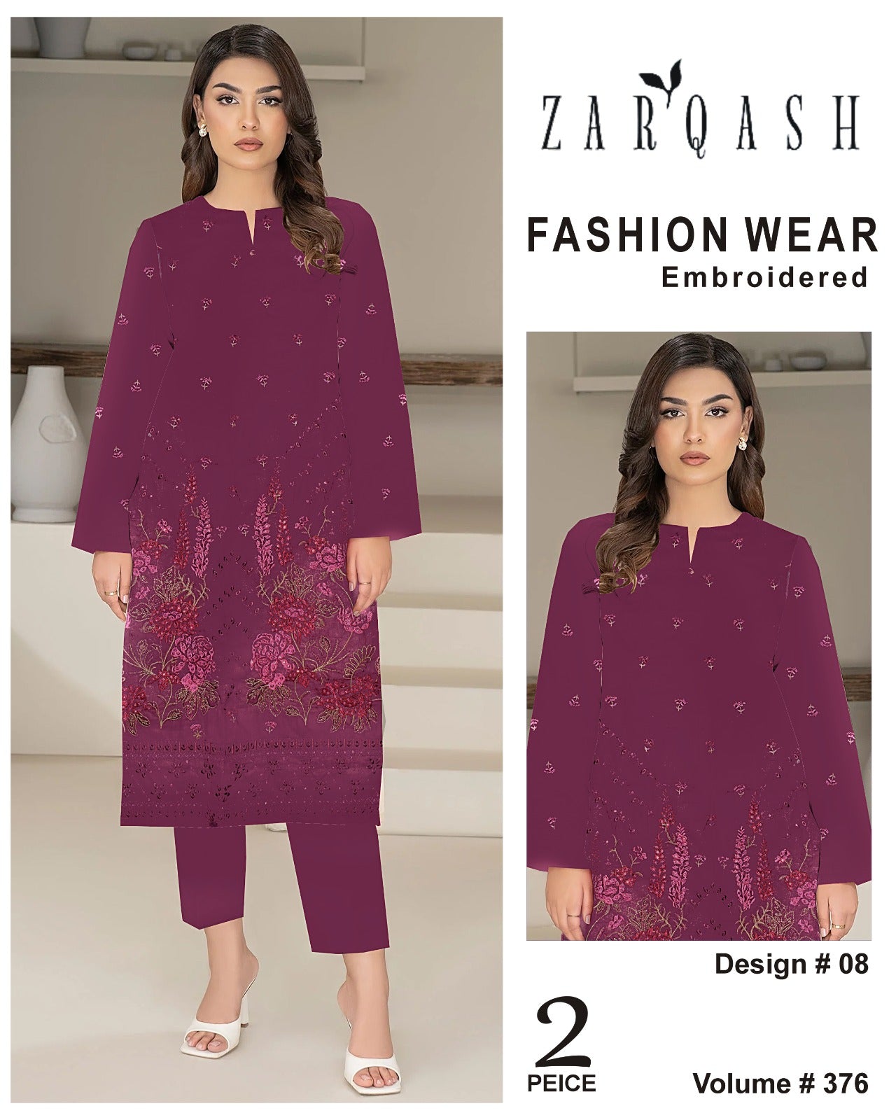 ZARQASH FASHION WEAR EMB 2PC