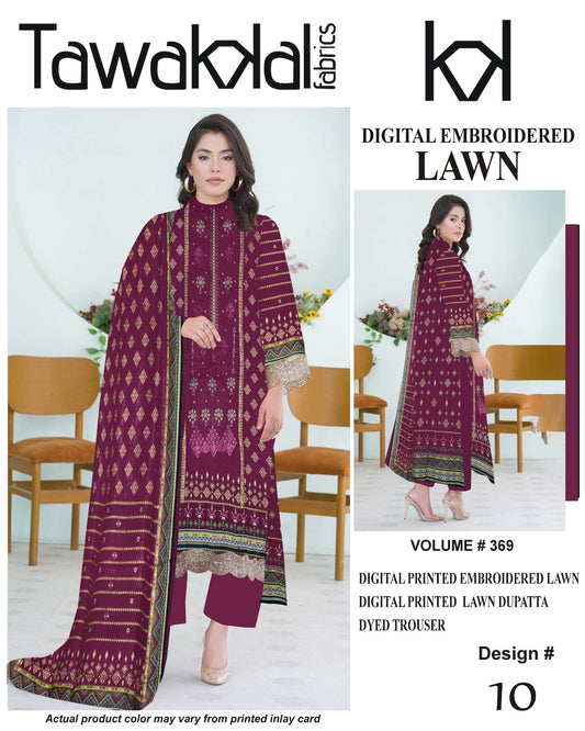 TAWAKAL LAWN 3PC SUIT