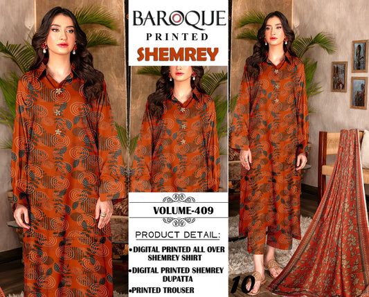 Baroque Printed Shemrey Winter 3PC