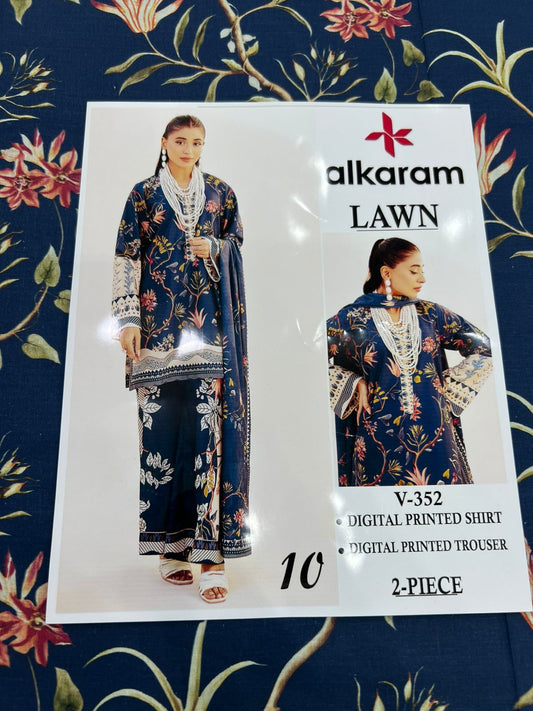 Alkaram Digital Printed Cord Set 2 Pc