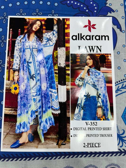 Alkaram Digital Printed Cord Set 2 Pc