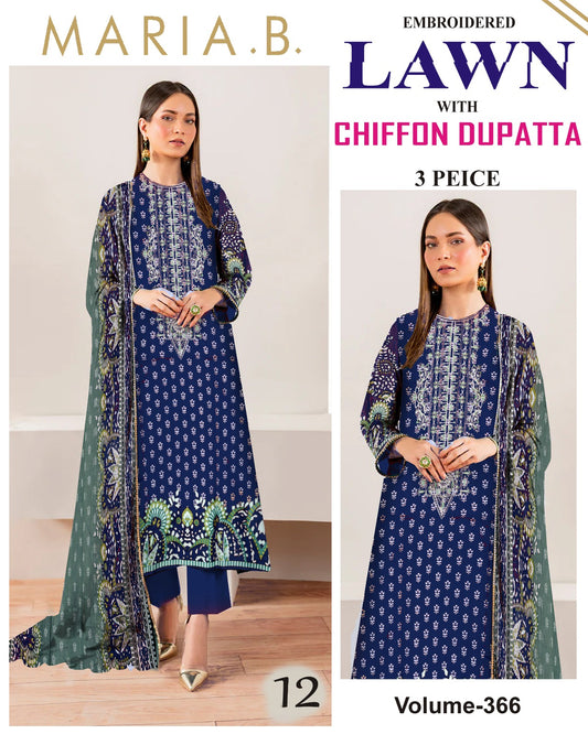 Different Brands Emb Lawn 3Pc Suit