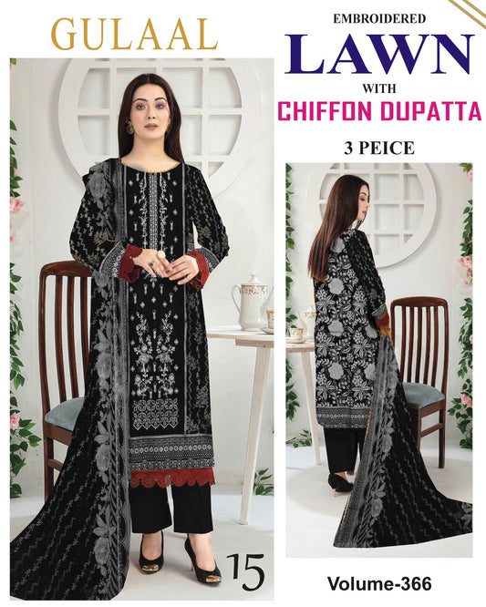 Different Brands Emb Lawn 3Pc Suit