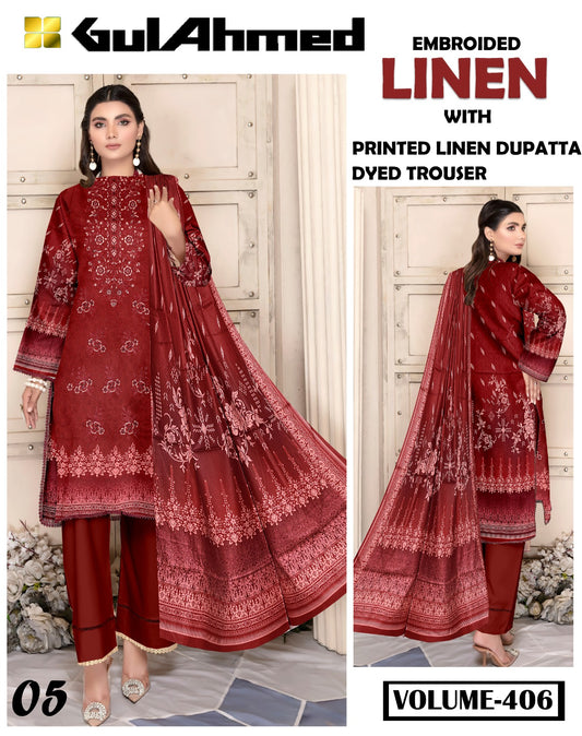 EMBROIDERED LINEN 3PC Multi Brands