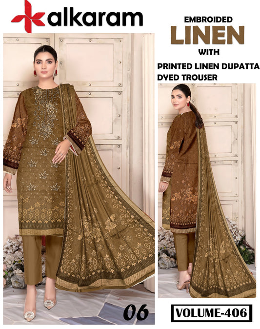 EMBROIDERED LINEN 3PC Multi Brands