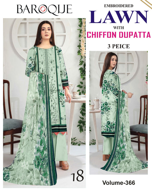Different Brands Emb Lawn 3Pc Suit