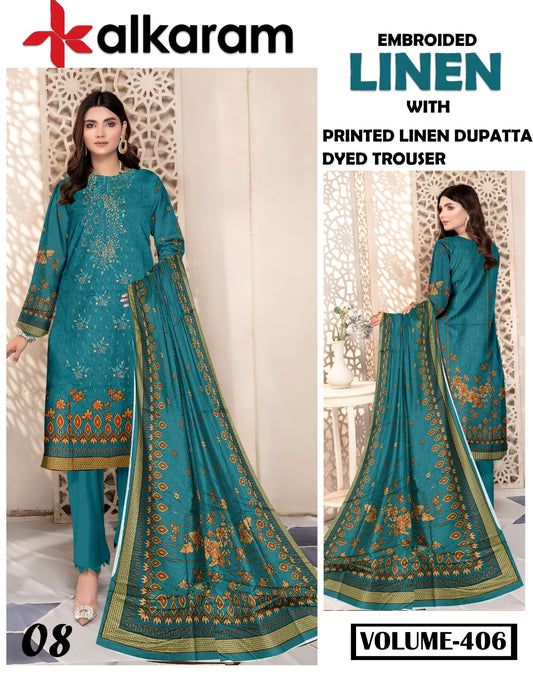 EMBROIDERED LINEN 3PC Multi Brands