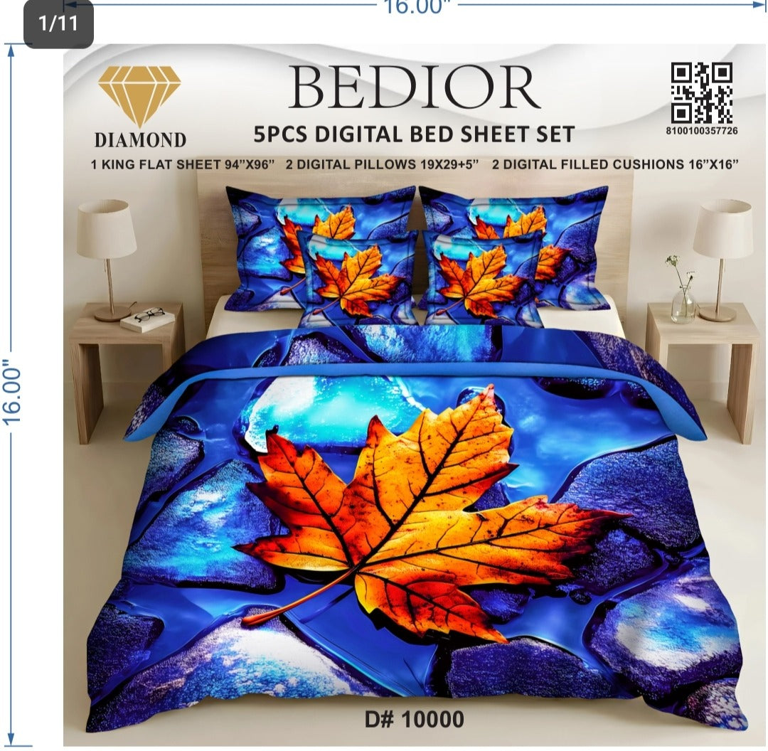 BEDIOR 5PCS DIGITAL BED SHEET SET 10000