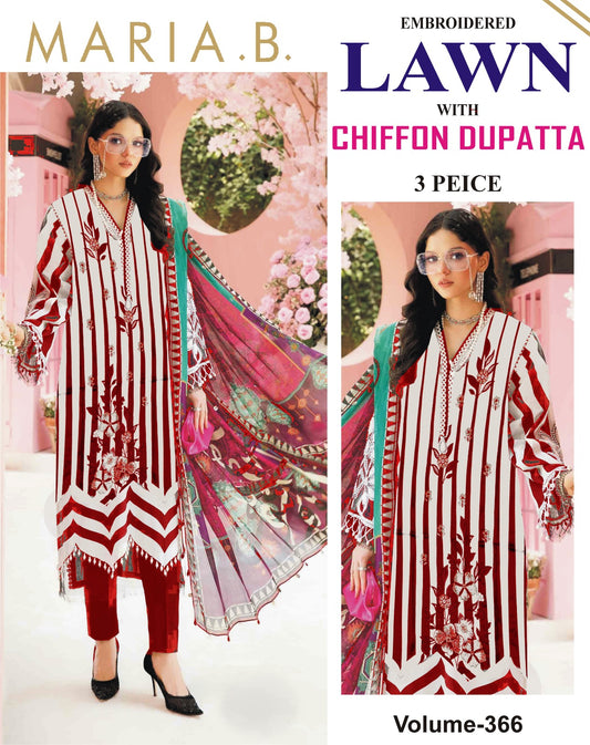 Different Brands Emb Lawn 3Pc Suit