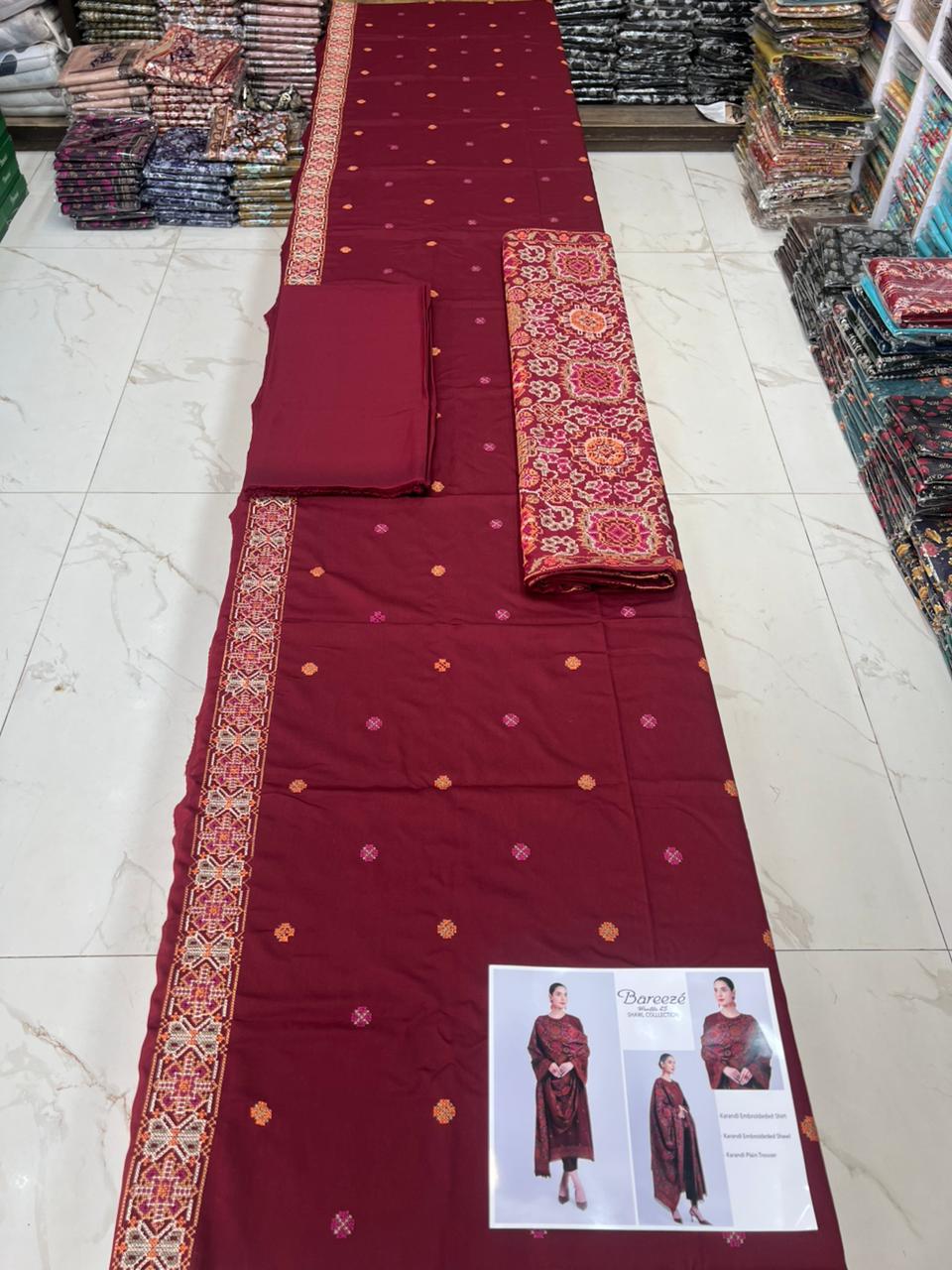 Bareeze With Embroidered Karandi Shawl – Winter Luxury Edit