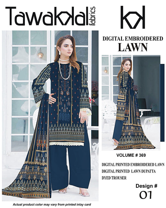 TAWAKAL LAWN 3PC SUIT