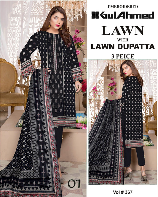 Mix Brands Lawn 3Pc Suit