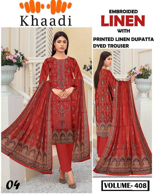 EMBROIDERED LINEN 3PC Multi Brands