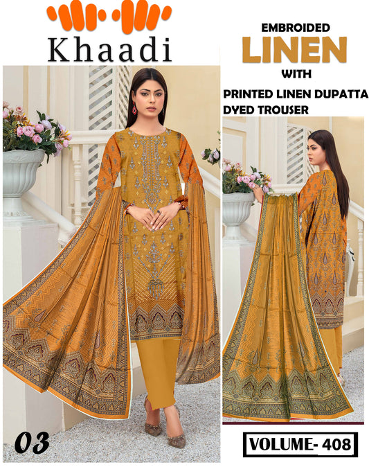 EMBROIDERED LINEN 3PC Multi Brands