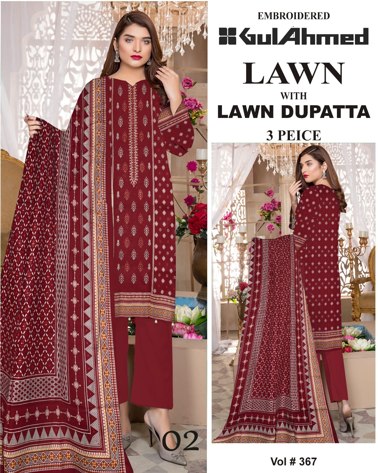 Mix Brands Lawn 3Pc Suit