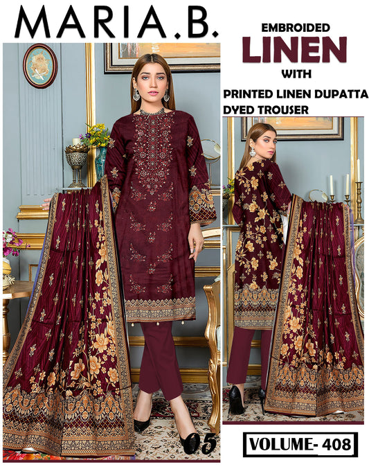 EMBROIDERED LINEN 3PC Multi Brands