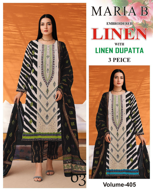 EMBROIDERED LINEN 3PC Multi Brands