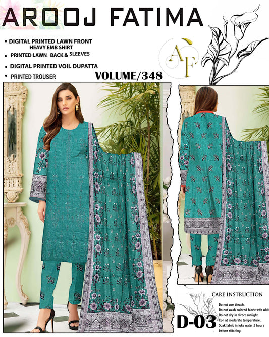 AROOJ FATIMA Original 3Pc Suit