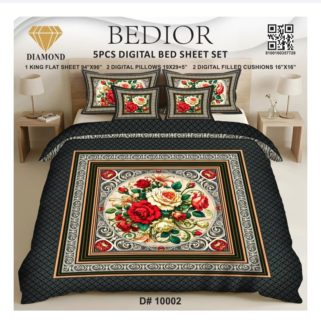 BEDIOR 5PCS DIGITAL BED SHEET SET 10002