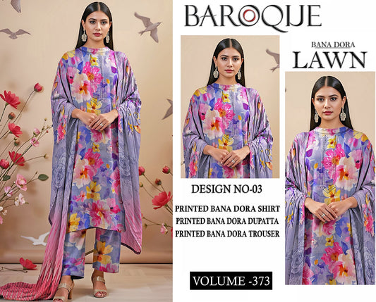 BAROQUE BANA DORA LAWN 3PC SUIT