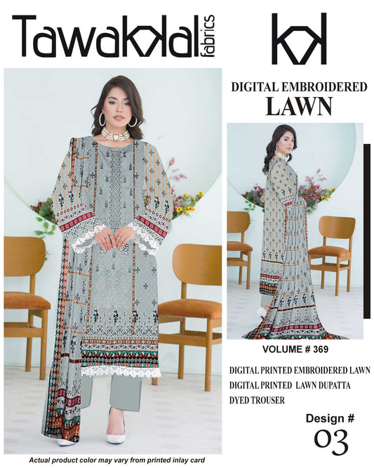 TAWAKAL LAWN 3PC SUIT
