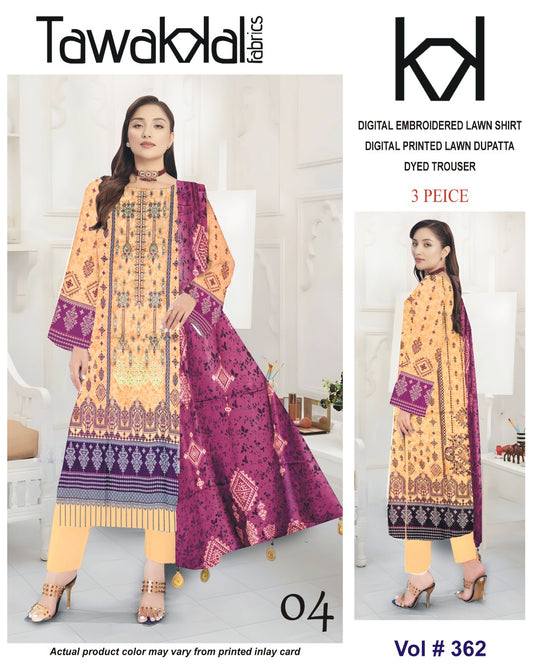 Tawakal  Emb lawn 3pc Suit