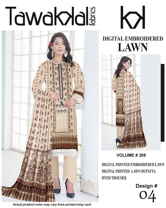 TAWAKAL LAWN 3PC SUIT