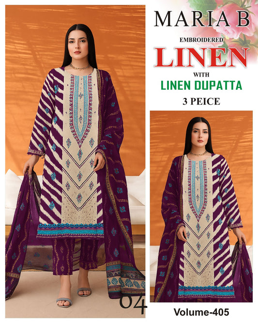 EMBROIDERED LINEN 3PC Multi Brands