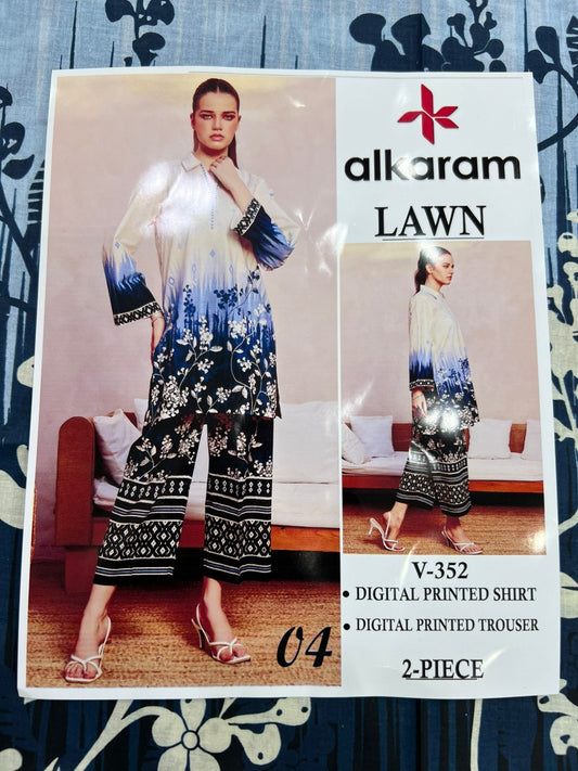 Alkaram Digital Printed Cord Set 2 Pc