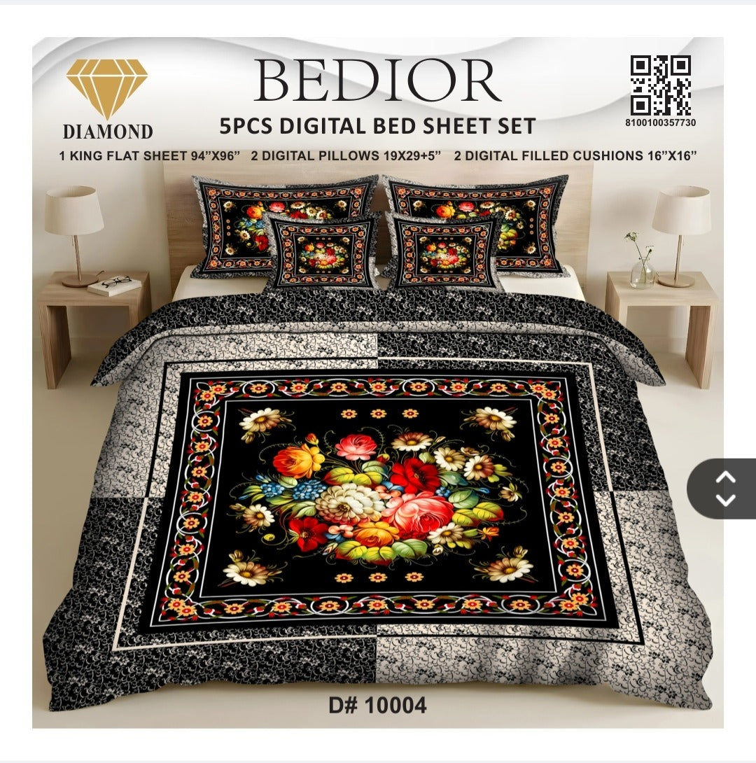 BEDIOR 5PCS DIGITAL BED SHEET SET 10004