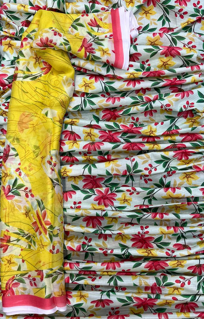 Original Bareeza 3Pc With Bamber Chiffon Dupatta