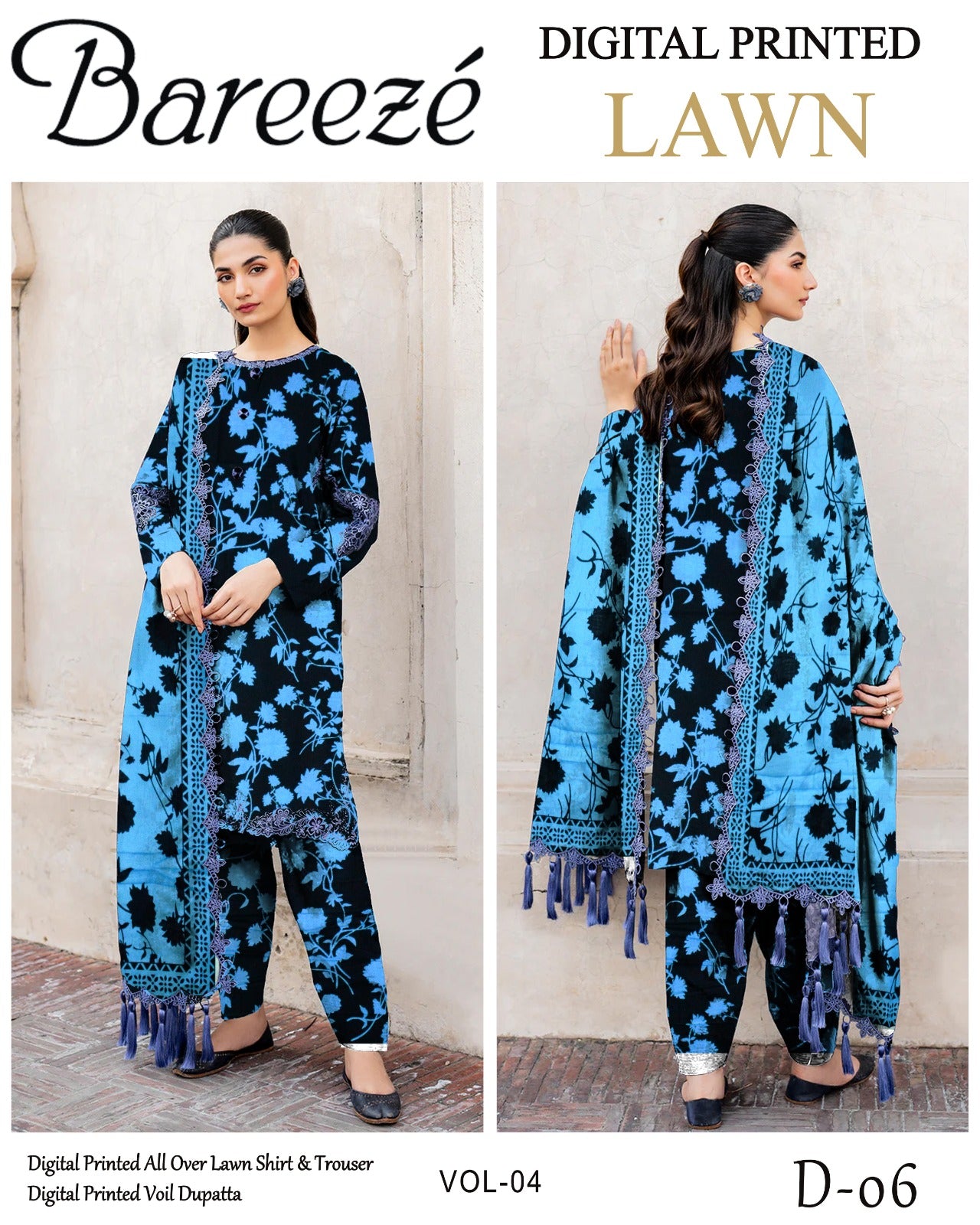 Bareeze Lawn 3PC with Voil Dupatta – Summer Edition