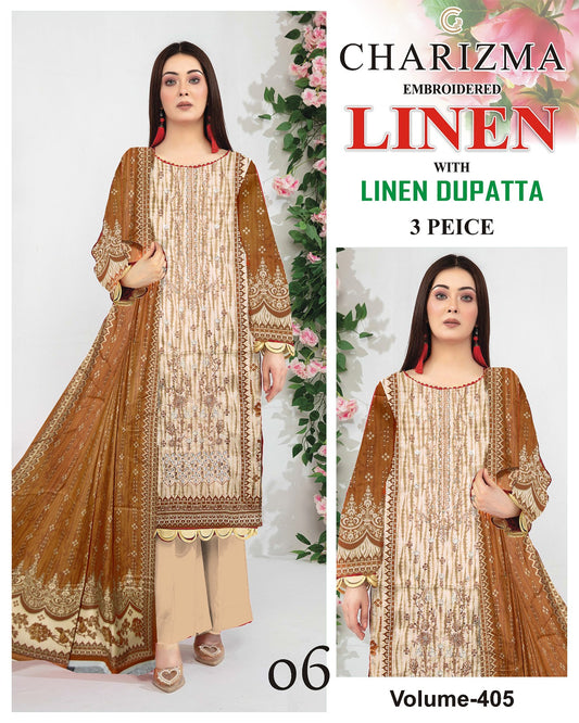 EMBROIDERED LINEN 3PC Multi Brands