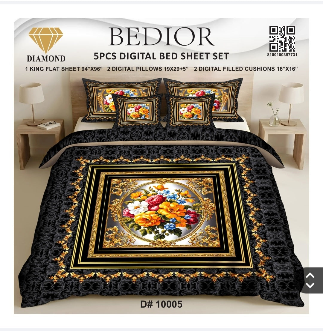 BEDIOR 5PCS DIGITAL BED SHEET SET 10005