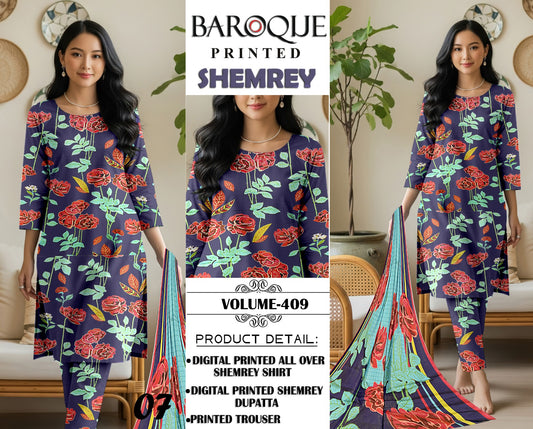 Baroque Printed Shemrey Winter 3PC