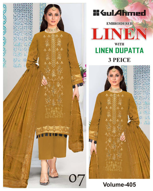 EMBROIDERED LINEN 3PC Multi Brands