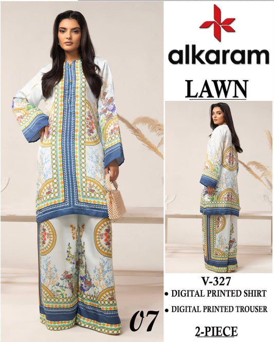 Alkaram Digital Printed Cord Set 2Pc