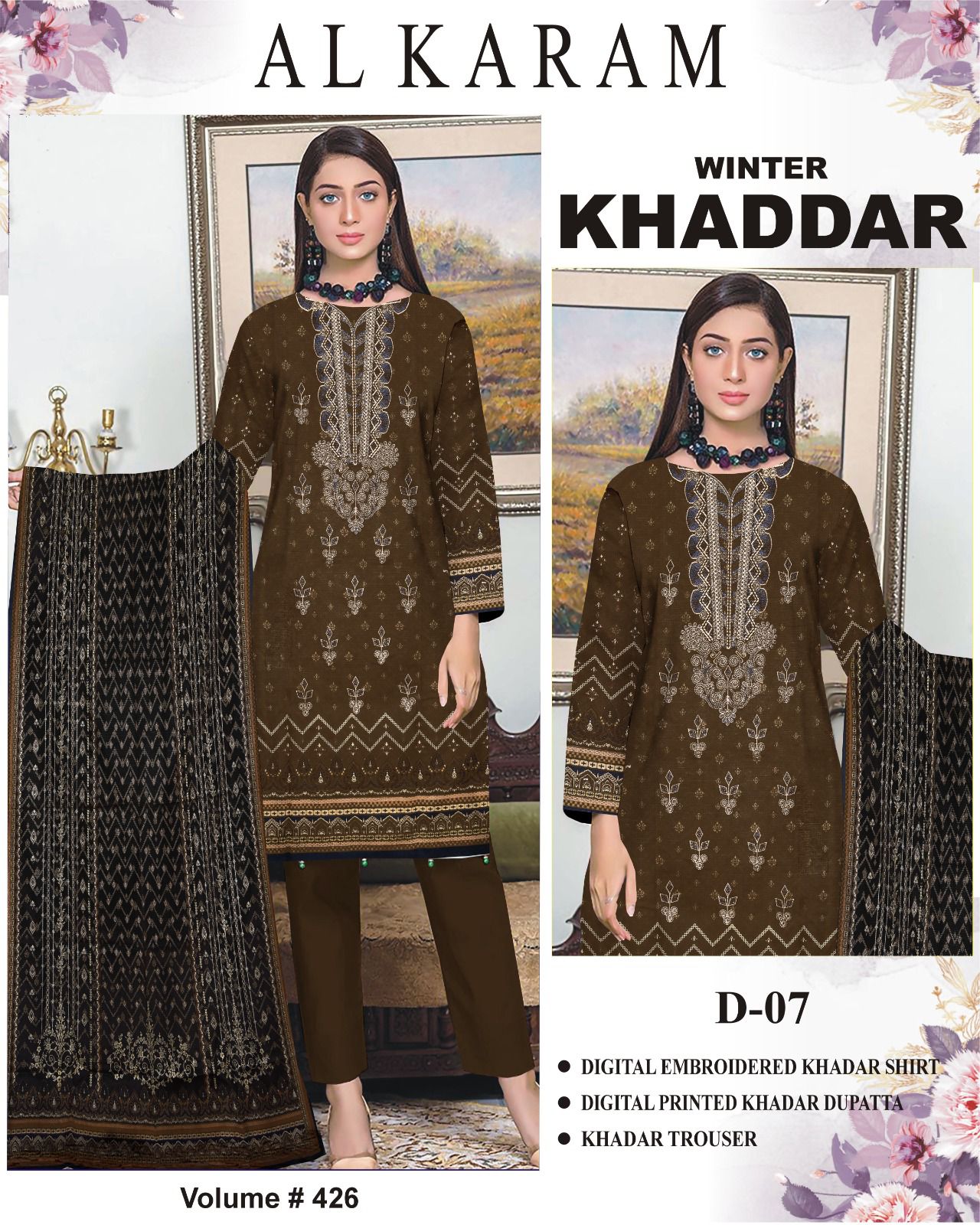 Winter Special Khaddar Emb 3PC | Mix Brand Selection