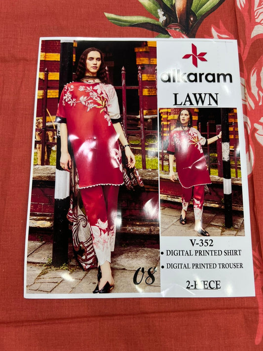 Alkaram Digital Printed Cord Set 2 Pc