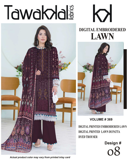 TAWAKAL LAWN 3PC SUIT