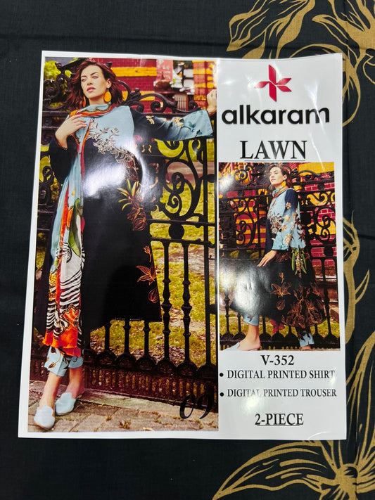 Alkaram Digital Printed Cord Set 2 Pc