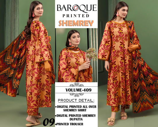 Baroque Printed Shemrey Winter 3PC