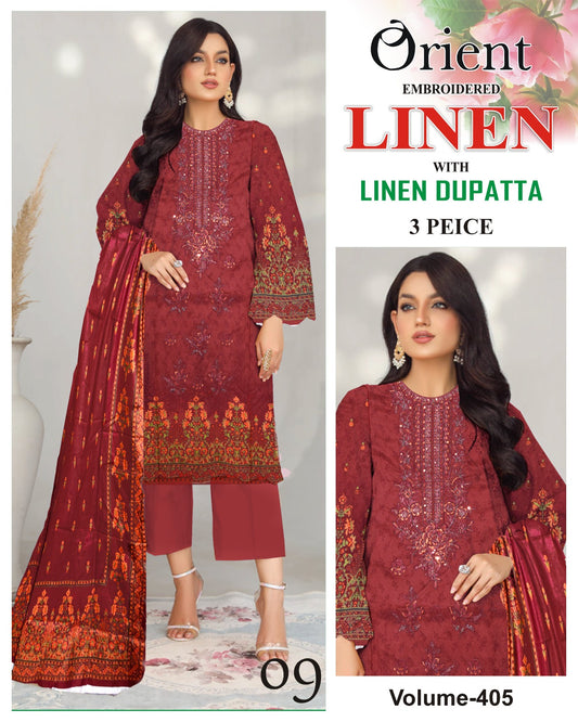 EMBROIDERED LINEN 3PC Multi Brands