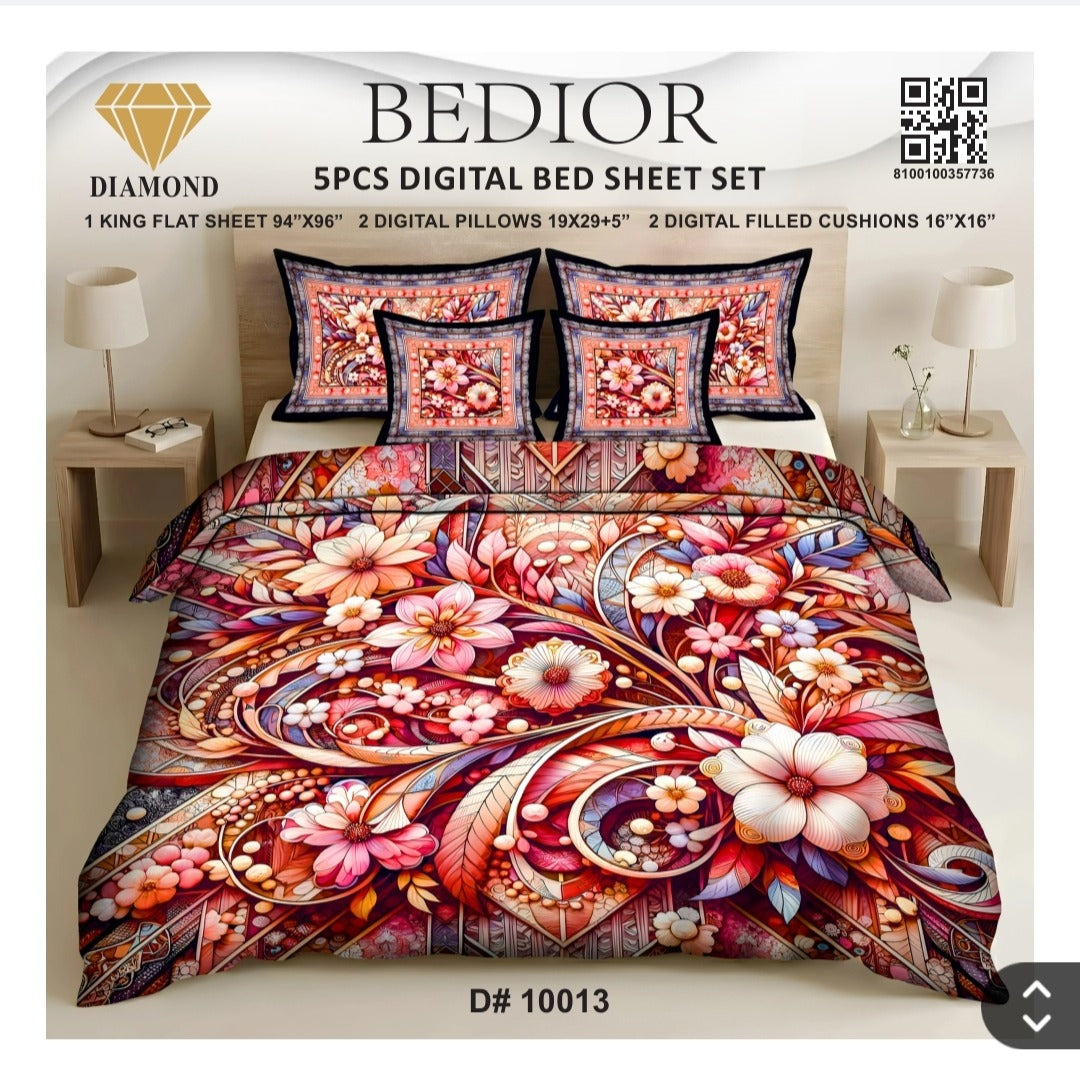 BEDIOR 5PCS DIGITAL BED SHEET SET 10013