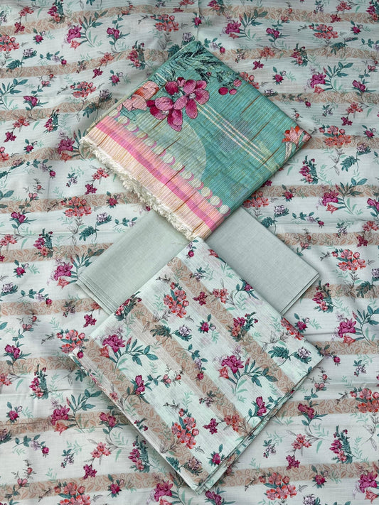 Sharjeena Premium Fancy Lawn 3PC