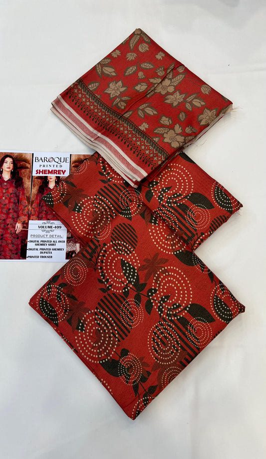 Baroque Printed Shemrey Winter 3PC