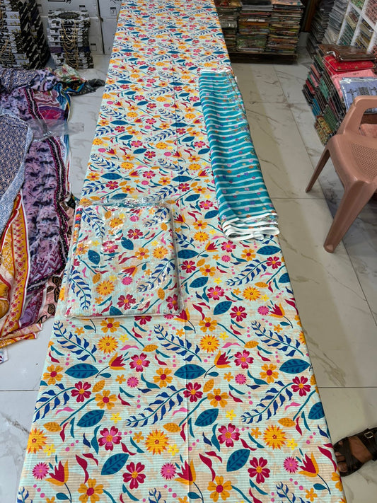 Original Bareeza 3Pc With Bamber Chiffon Dupatta