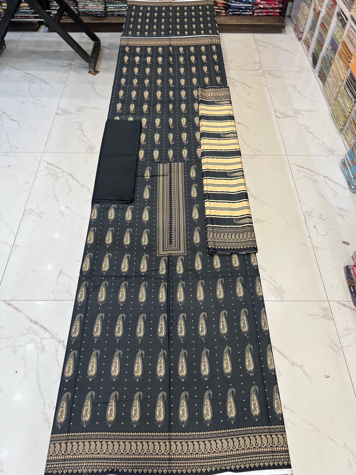 ✨Classic Plain Linen 3PC with Same Fabric Dupatta✨