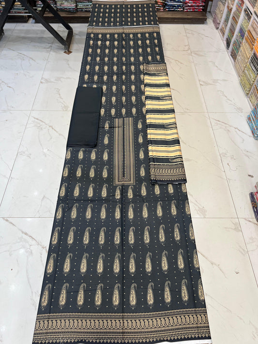 ✨Classic Plain Linen 3PC with Same Fabric Dupatta✨