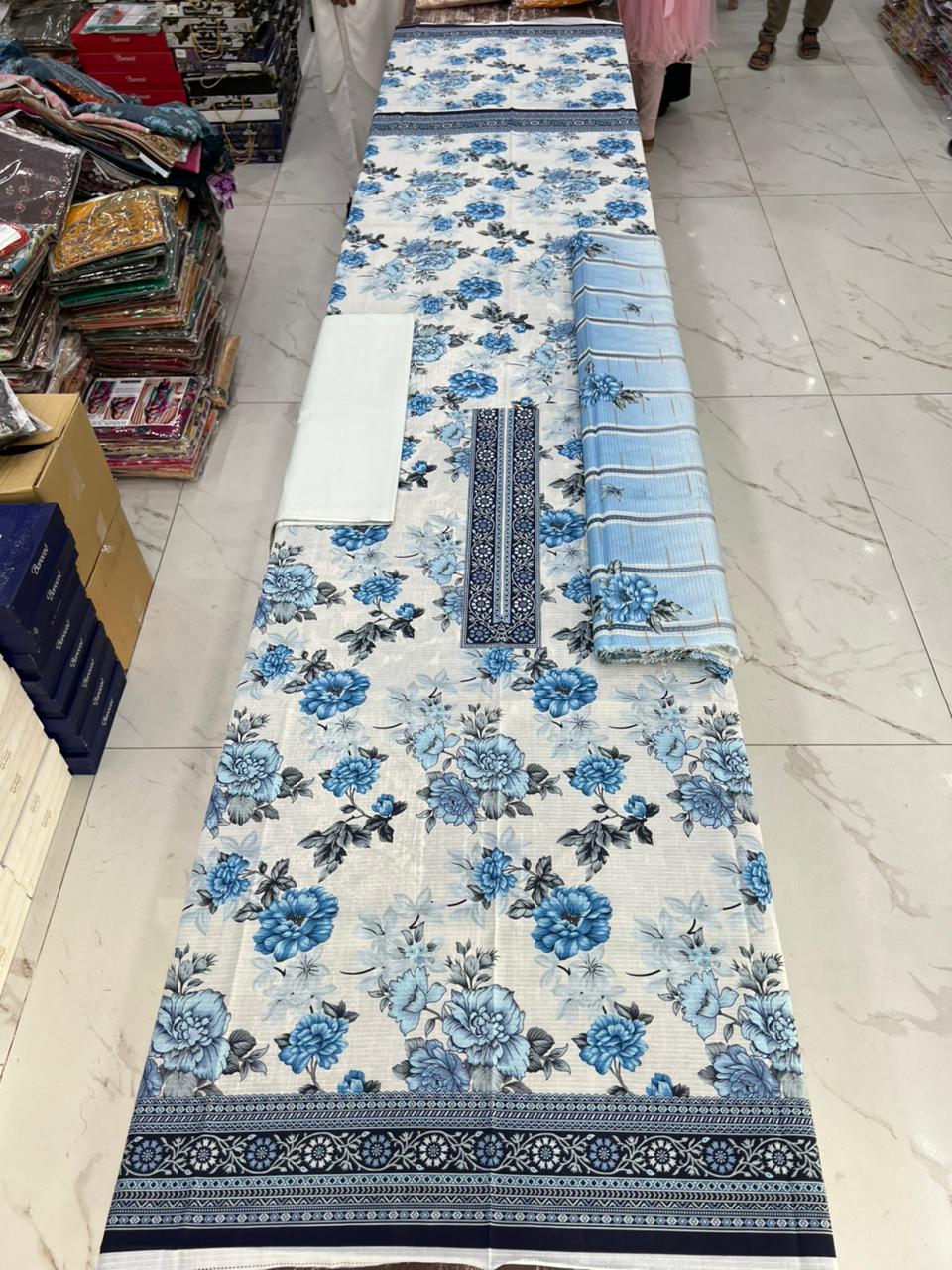 Swiss Bana Dora Lawn with Fancy Dupatta